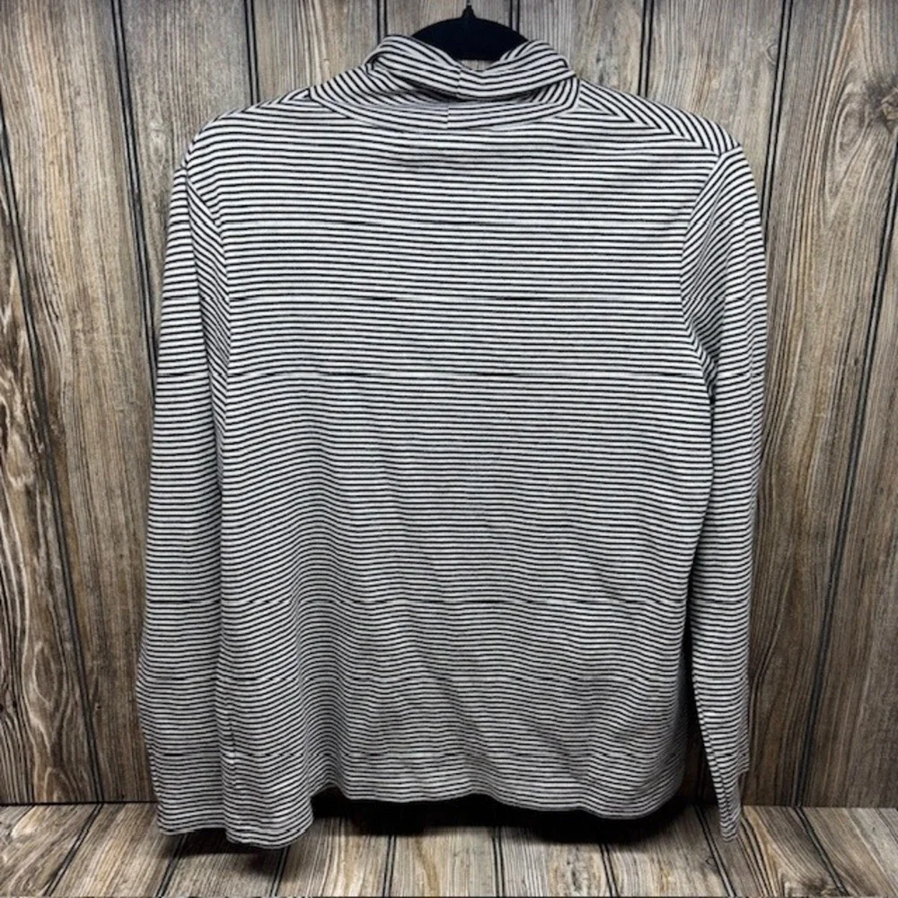 Croft Barrow Womens Striped Turtleneck Long Sleeve Top Size L